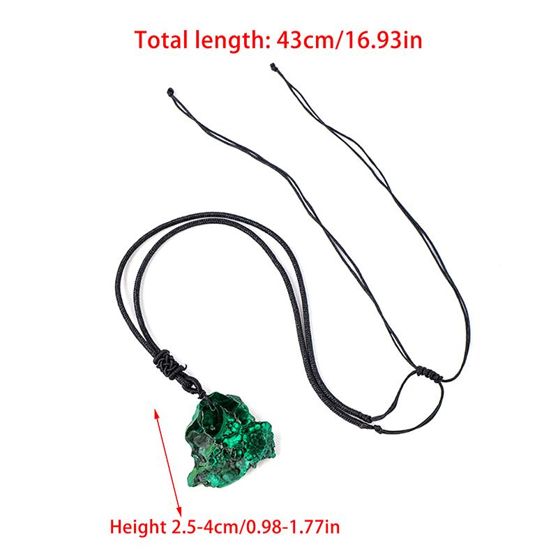 1Pc Crystals Healing Stone Pendan Men Women Mineral Jewelry Diy Gift Malachite Irregular Slices Necklace
