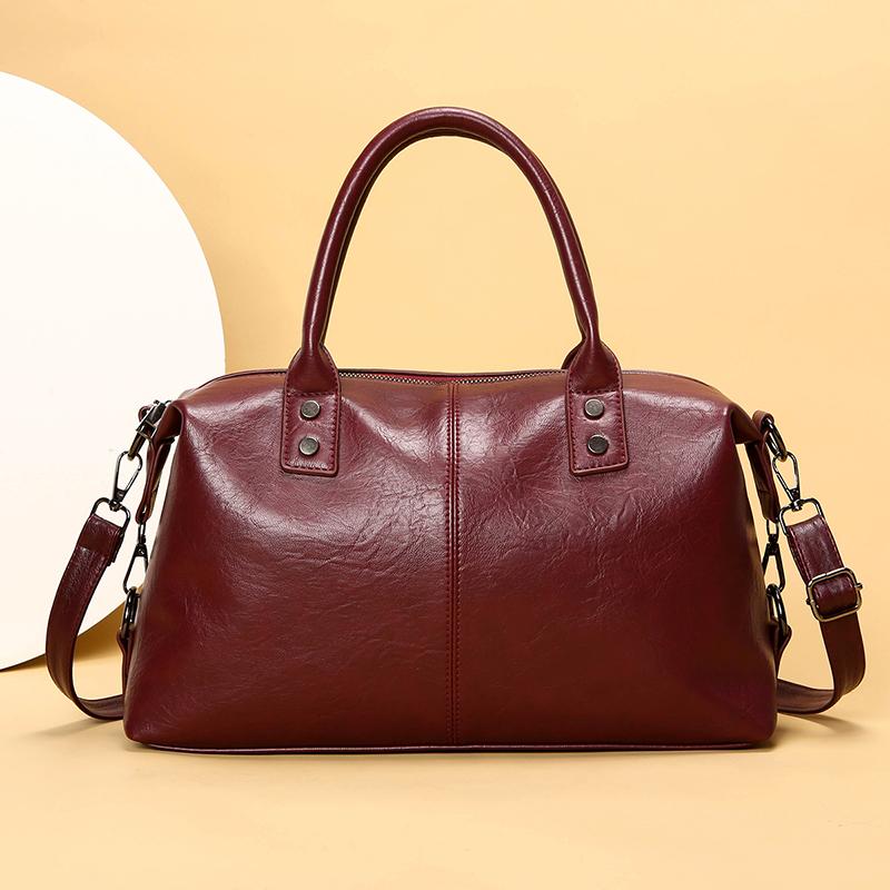 PU Solid Color Zipper High Quality Casual Tote 2026 Winter New High-end Shoulder Bags Large Capacity Business Women Bags
