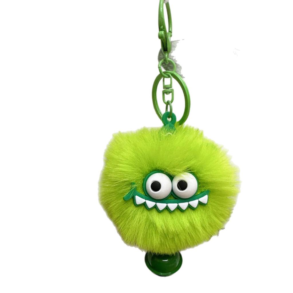 Brelok Mały Potwór Dinozaur: Uroczy Pluszowy Królik Rex z Futra z Dzwoneczkiem - Akcesorium do Torebki i Telefonu