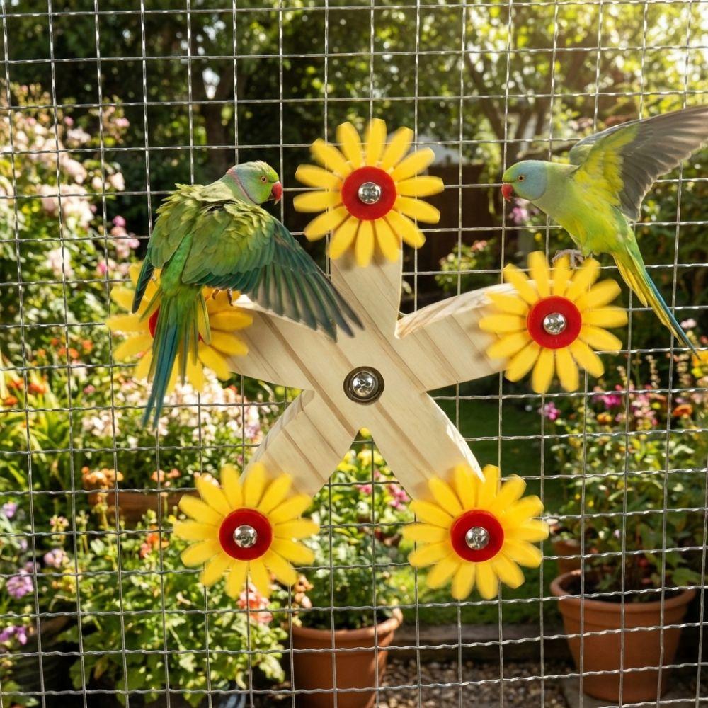 Wear Resistant Rotating Ferris Wheel With Bearings Bird Swing Toy  Bird Cage Accessories