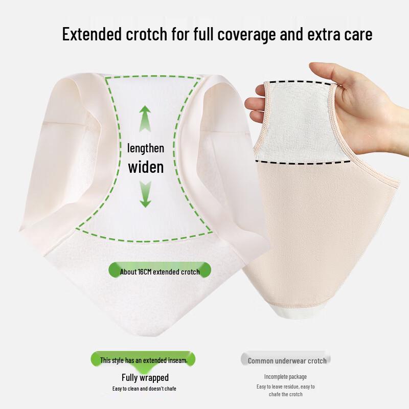 FENTENGCARE Women's 3-Pack Seamless Cotton Mid-Waist Briefs