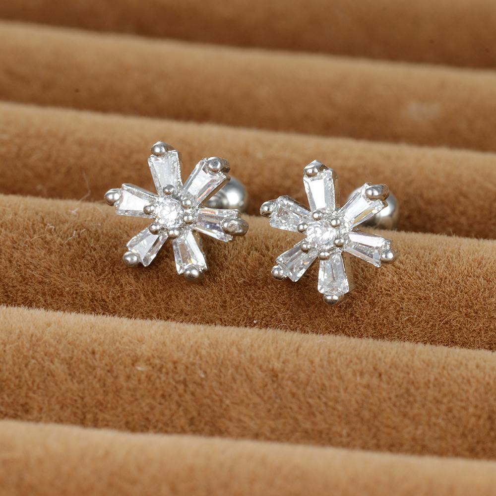 Vintage Gold Color Stainless Steel Butterfly Earrings for Women Zircon Cartilage Piercing Stud Earring Jewelry aretes de mujer