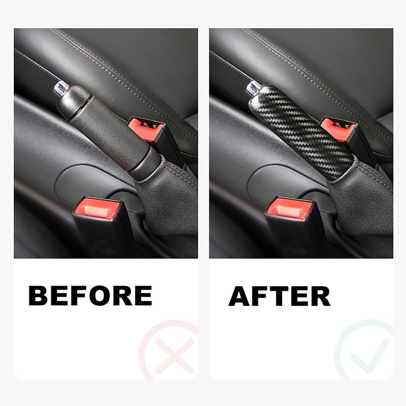 Kohlefaser Auto Handbremsgriff Abdeckung für BMW MINI Cooper R55 Clubman R56 R57 R58 R59 R50 R53