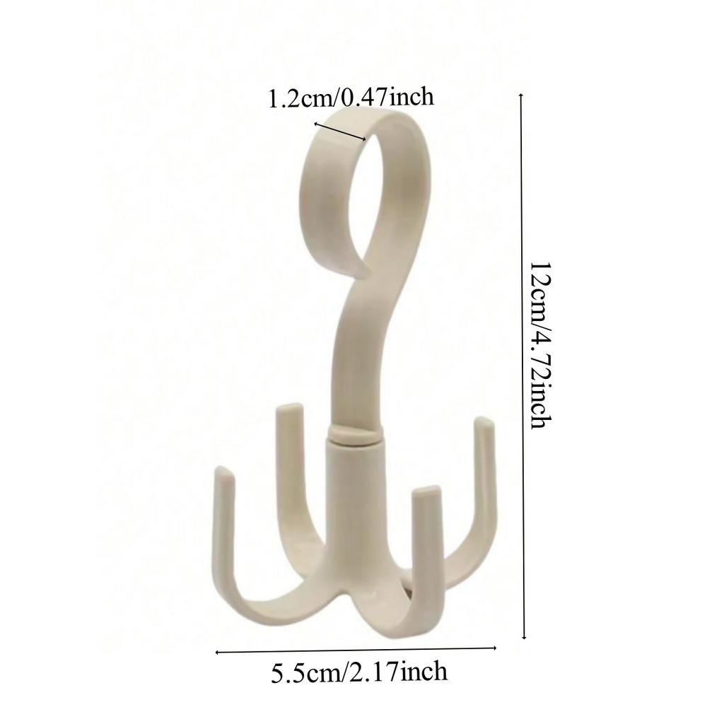 8pcs Creative Multifunctional Rotatable Four Claw Hooks Coat Hanging Bags Scarf Wardrobe Storage Hangers Doorway Hangers Bags