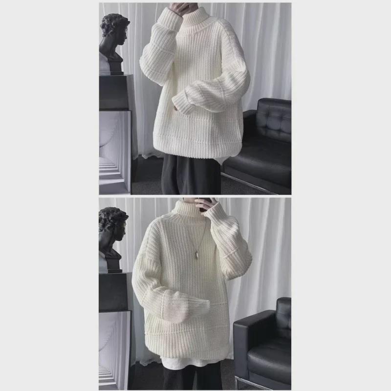 Men’s Thick Warm Knitted Turtleneck Sweater - Autumn/Winter Trendy Lazy Style