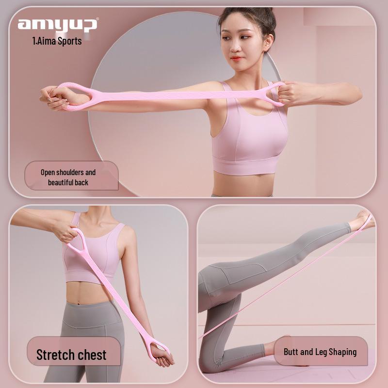 Women's 8-Shaped Resistance Band for Back Training & Yoga - Enhance Flexibility & Strengthen Back Muscles with This Home Fitness Essential.