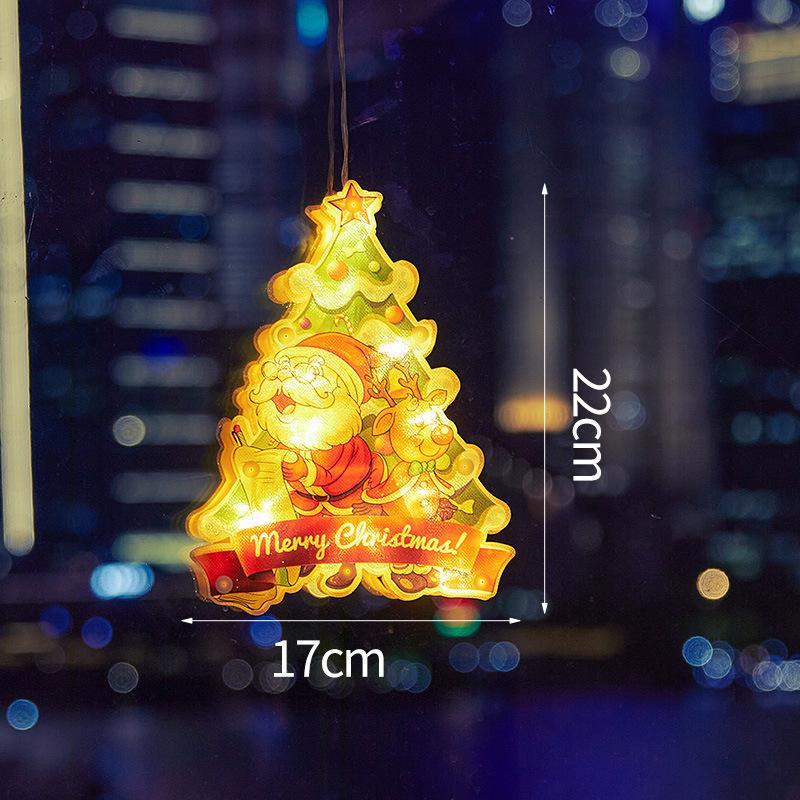 Christmas Decorations Scene Layout Festive Atmosphere Decoration Creative Window Stickers Glass Door Window Luminous Pendants