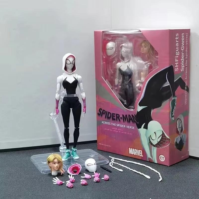 Gwen Shfiguartsspider Miles Morales Action Figure Articolate in PVC con Parti Sostituibili Giocattoli da Collezione per Fan di Anime
