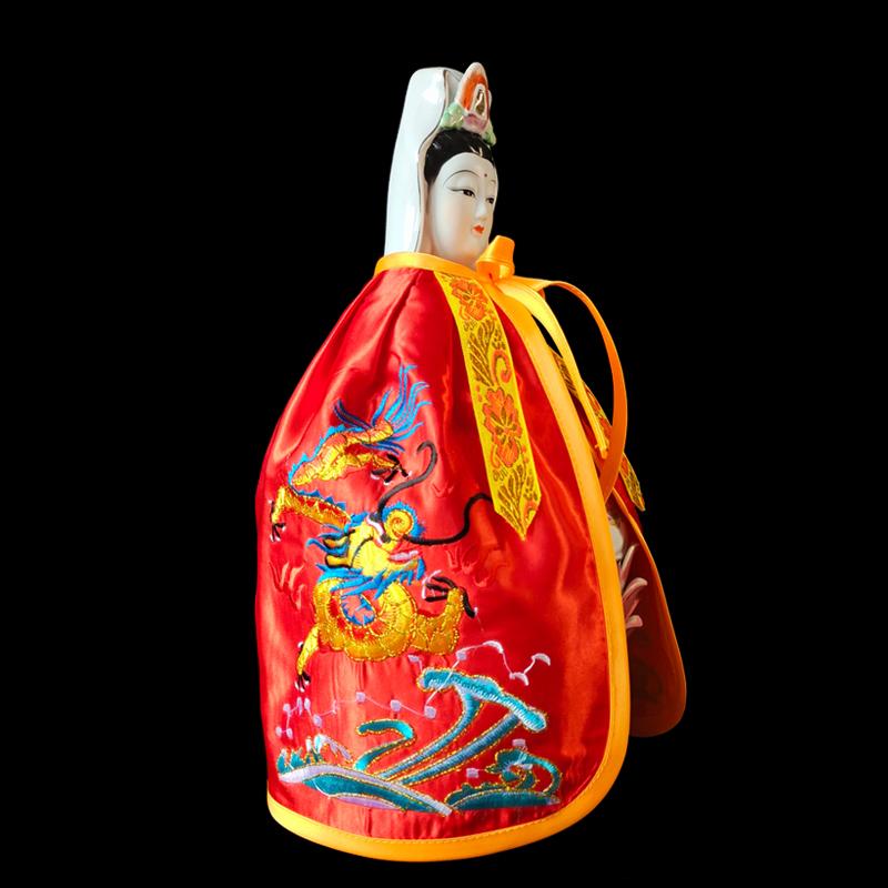 Only Cloak Zen Lotus Guanyin Buddha Statue Small Cloak Guanyin Bodhisattva Goddess Decor Embroidered Shawl Without Resin Buddha