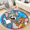 1pc Tom Jerry Office Round Area Rug, Indoor Mat Suitable For Office, Under Office Chairs Bedroom Living Room Home Decor, Room Deco