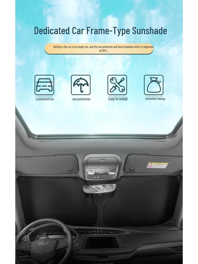 Tesla Model Y/3 Front Windshield Six-Layer Sunshade: Enhanced Heat Insulation & Sun Protection Accessories