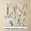 Women's Thickened Mulberry Silk Base Layer Set - 270g, Round Neck, Brushed for Warmth in Autumn