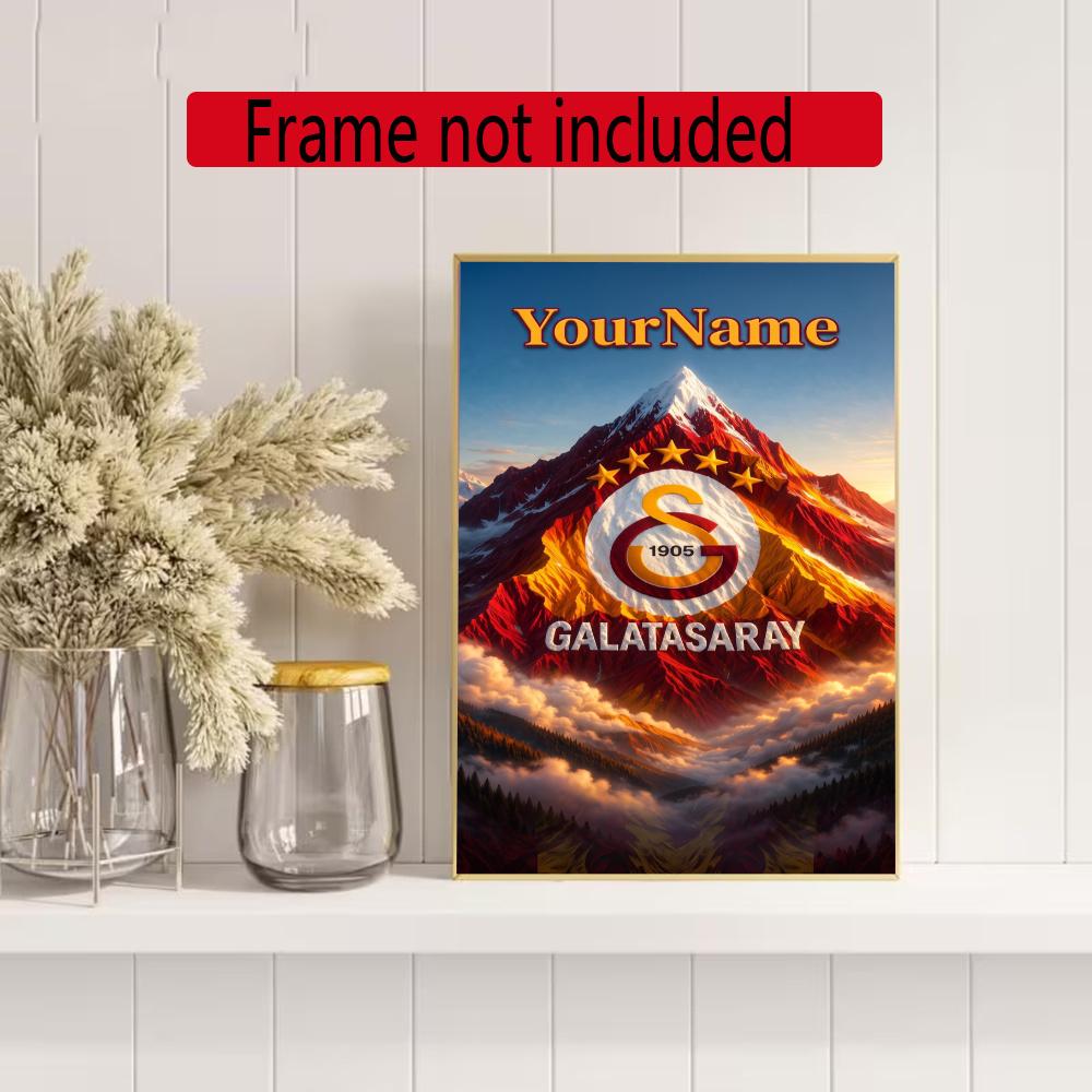 Galatasaray Customize Text Diamond Painting Round Diamond Mosaic Suitable For Beginners Diamond Painting Rhinestones Gift Frameless