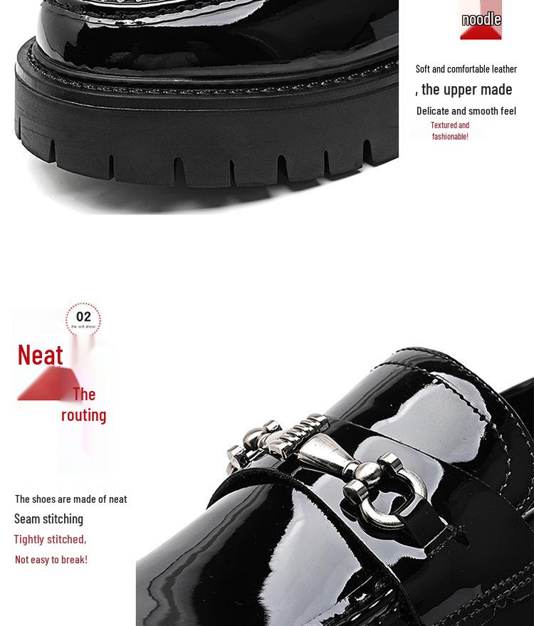 Men's Round Toe Patent Leather Shoes for Business, Formal, and Wedding.