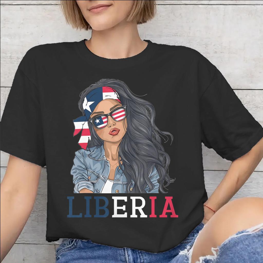 Fashion Liberia Independence Day T Shirt for Men Women 100 Cotton Tee Shirt Short Sleeve Clothing