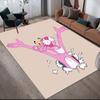 Tappeto Quadrato con Fantasia Flanella Pantera Rosa, Tappeto da Area, Tappeto per Soggiorno Camera da Letto Divano Stanza dei Giochi Decorazione, Tappetino Antiscivolo