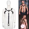 Hot Erotic Underwear BDSM Fetish Costume Men Gay Leather Harness Body Bondage Belt Strap Punk Rave Cock Cage Chastity Panties