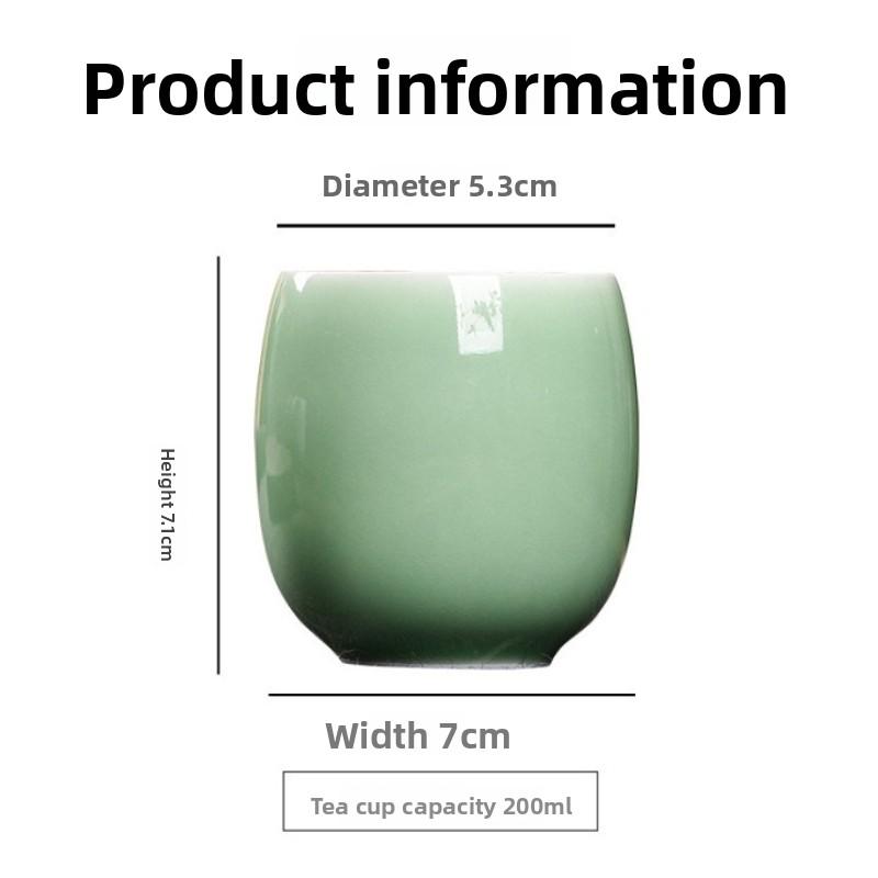 Celadon Glaze Ceramic Tea Cup with Crackle Ice Pattern 6 Colors Personal Master Cup Handmade Gongfu Tea Set Aesthetic Gift