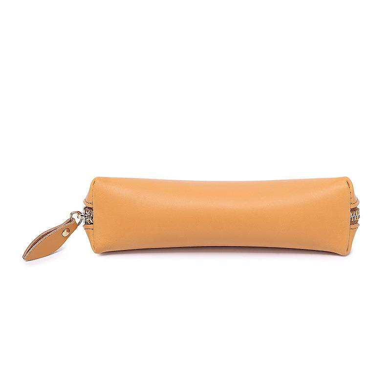 Solid Color Zipper Stationery Bag Pencil Case Large Capacity Student Stationery Box