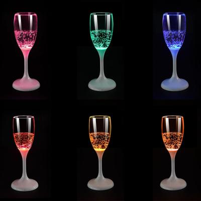 6Pcs LED Champagne Flute Glasses Drinkware Gifts Beverage Flashing Mugs Liquid Activated Cocktail