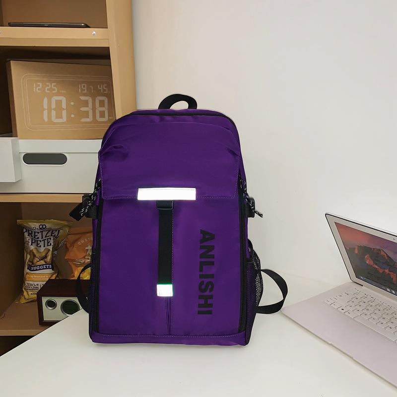 

New trend reflective sports student basketball training backpack large capacity water-proof sports fitness backpack single package фиолетовый