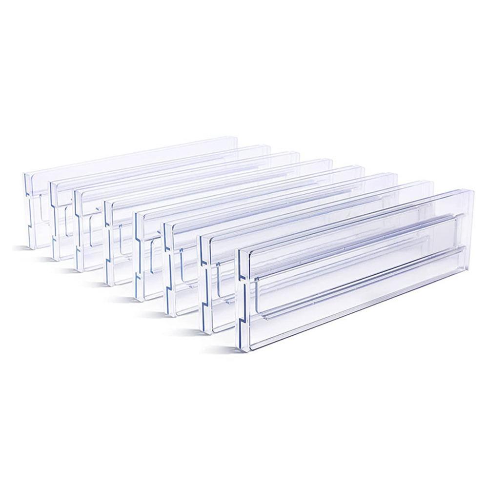 Transparent Drawer Divider Adjustable Partition Board Space Saving Storage Tool  Kitchen Organize