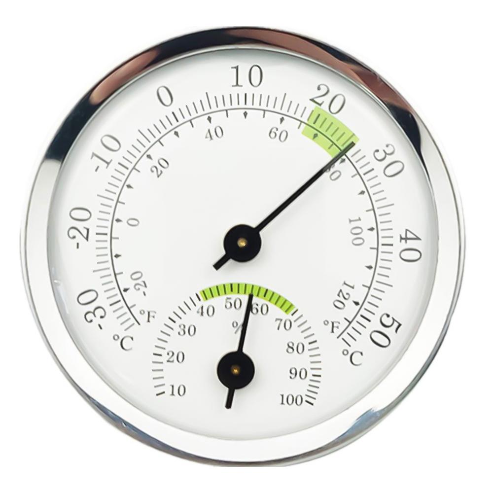 Mini Thermo-Hygrometer Analog Indoor Hygrometer Temperature and Humidity Meter Battery Free Diameter