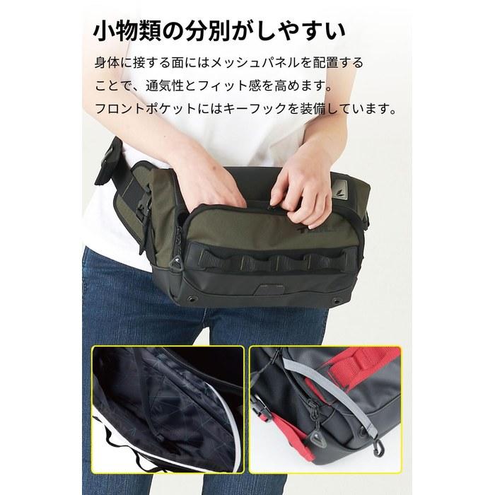 RS TAICHI Motorcycle Body Bag Waist Bag Waterproof Touring Unisex Adult WP Hip Bag RSB279 BLACK/RED 5L