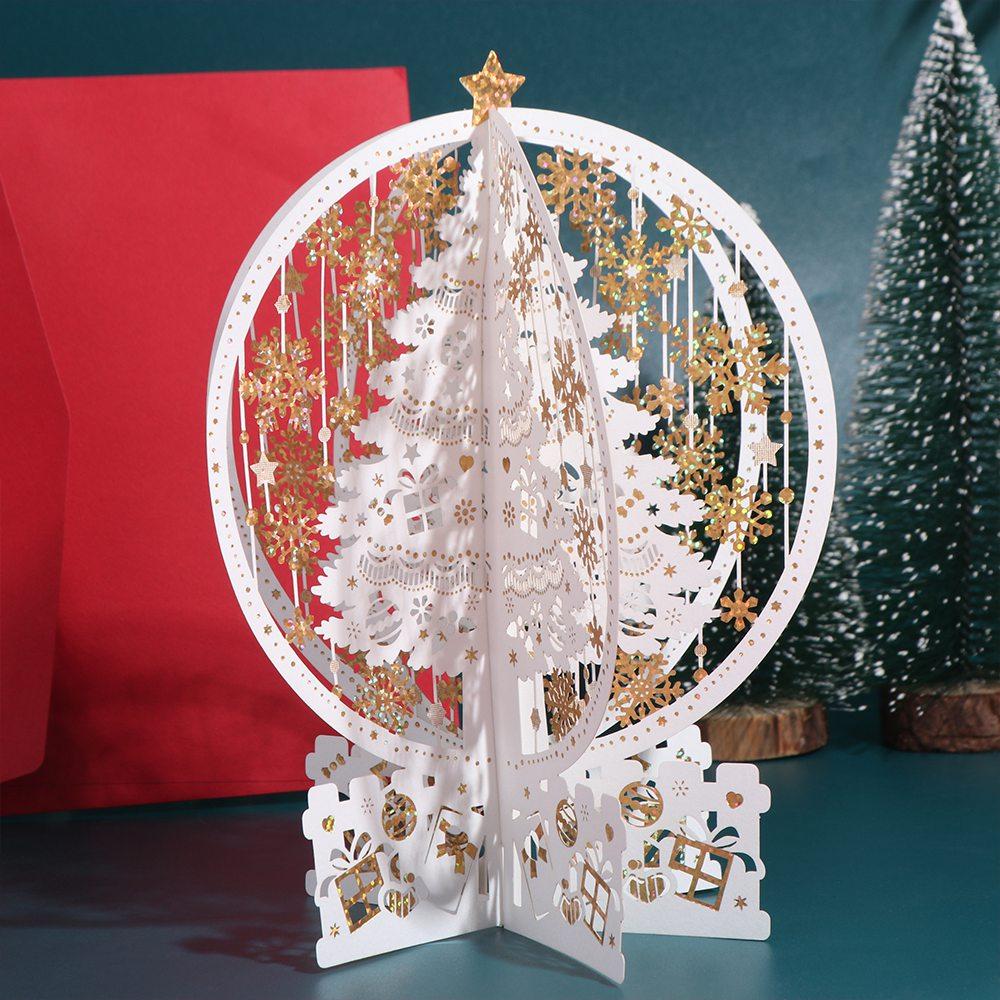 Three-dimensional Blessing Card Hollow Holiday Card  Winter Holiday