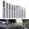 7/10Pcs High-Speed Steel End Mill Set Straight Shank HSS End Mill  Wood Steel Milling