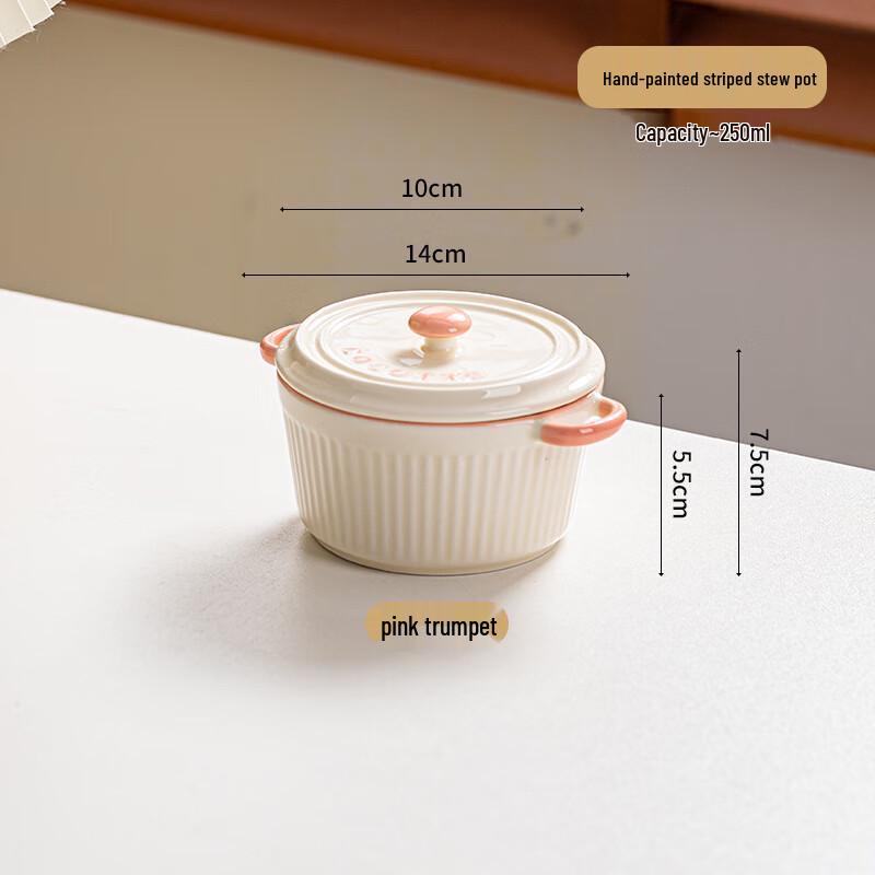 Керамические горшочки для тушения с двумя ручками и крышками (Набор из 2)