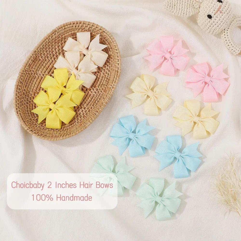 BABY BOWS 20/40/60PCS 2.3'' Grosgrain Ribbon Bows Hair Clips Set for Girl Random Color Bow Hairgripes Headwear Hair Accessories