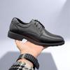 Men's Autumn Black Cowhide Leather Formal & Casual Pointed Toe British Style Wedding Shoes