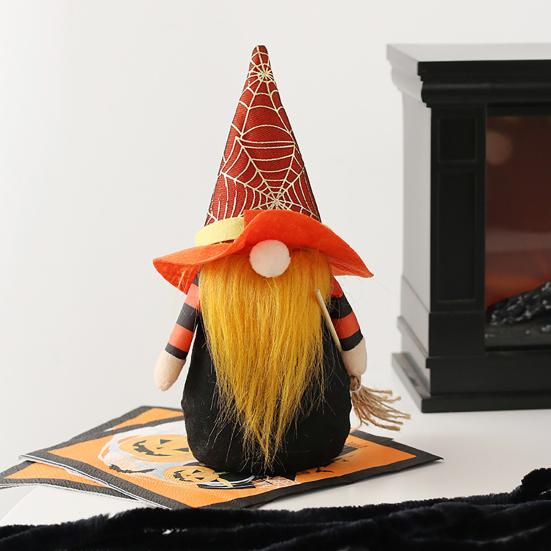Stuffed Halloween Gnomes Faceless Doll Ornaments, Gnome Decorations, Cute Cloth Soft Felt Plush for Home Decor Party Atmosphere Table Display Pair of