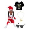 Snoop Elf on The Stool Funny Hip Hop Doll Christmas Ornaments Plush Doll Toy Collectible Home Decoration