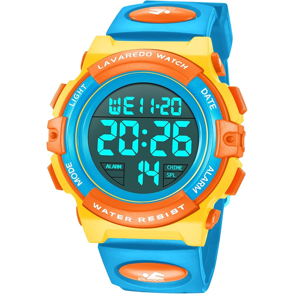 Kids Digital Sports Watch Waterproof 50m Multi-Function LED Display for Boys and Girls Outdoor Activities