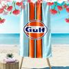 Asciugamano da Spiaggia con Logo Gulf Un asciugamano da spiaggia indispensabile per i viaggi al mare