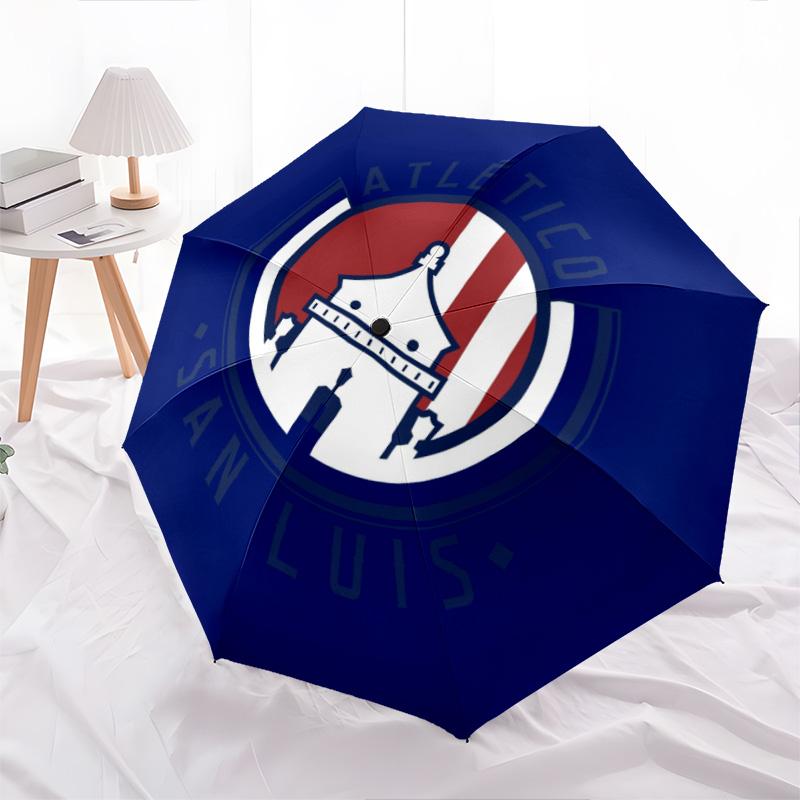 Atlético San Luis  pattern, automatic folding umbrella, portable and foldable design, 8 ribs, a Christmas or birthday gift.