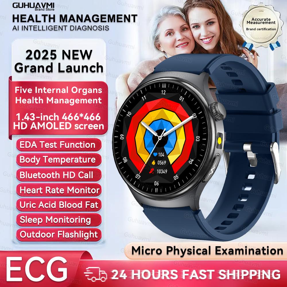 Gesundheits-Smartwatches in Pflegequalität für Männer Frauen Präzise Erkennung Herzfrequenz Blutfette Harnsäure Blutdruck EKG Smart Wat