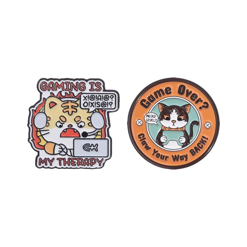 2-6pcs/set Cute Animal Enamel Pins Curious Monkey Golden Retriever Chubby Cat Crow Brooches Lapel Badge Jewelry Gifts For Friend