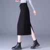Plus Size Mid-Length Bodycon Slit Skirt for Autumn/Winter - Available With or Without Fleece