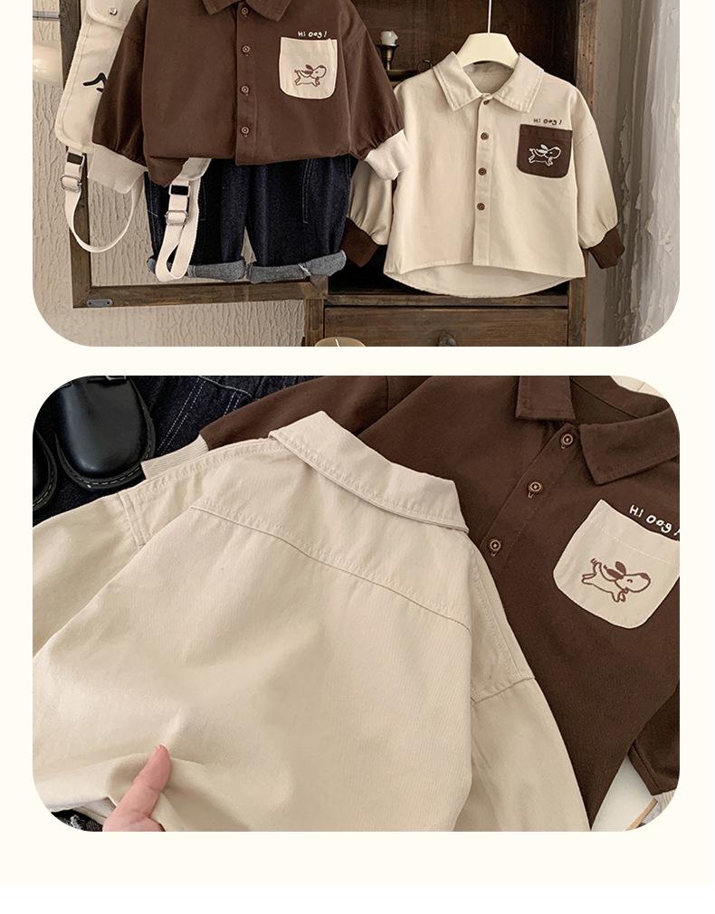Boys' Autumn 2025 Fashionable Outing Baby Shirt Set for Spring/Autumn Season