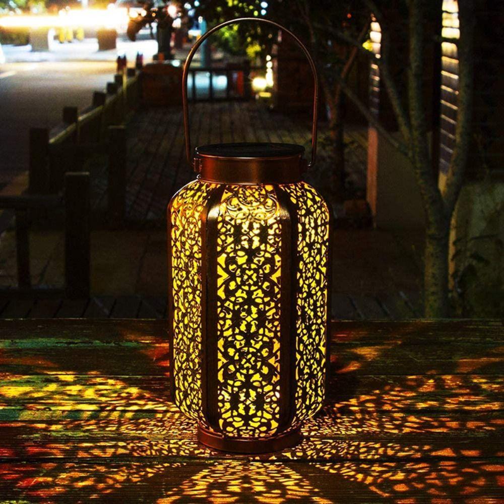 Retro Solar Hanging Lantern with Handle Atmosphere Lamp Garden  Landscape Led Solar Light  Outdoor