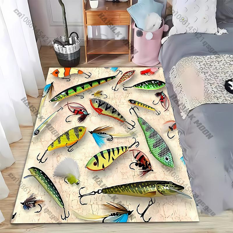 15 Sizes Colored Fishhook Area Rug,Carpet for Living Room Bedroom Sofa Doormat Decoration,Non-slip Floor Mat Outdoor Rug
