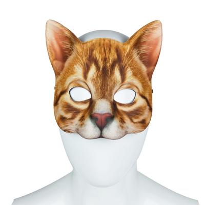 Realistische Tierförmige Halbgesichts-Katzenmaske Halloween Karneval Maskerade Party Maske Cosplay Requisiten Dekoration
