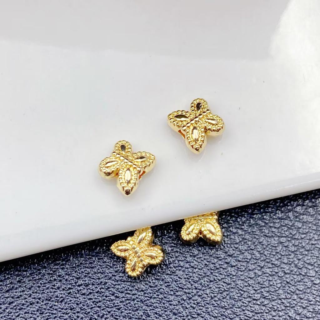 14k/18k Gold-Filled Butterfly Spacer Beads - 6mm, Color-Preserving Charms for DIY Bracelet & Jewelry Making