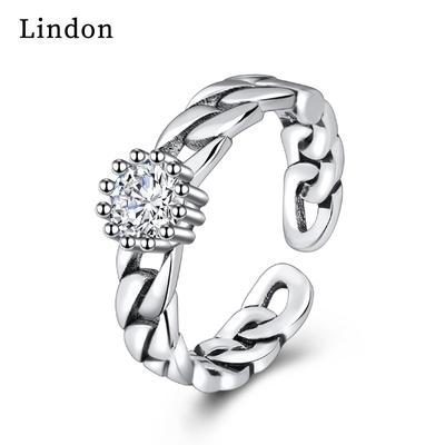 Lindon Classic Copper Alloy Zircon Ring Ladies Jewelry Wedding Promise Party Gift