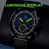 Deyros Stainless Steel Mesh Belt Men'S Calendar Luminous Quartz Watch