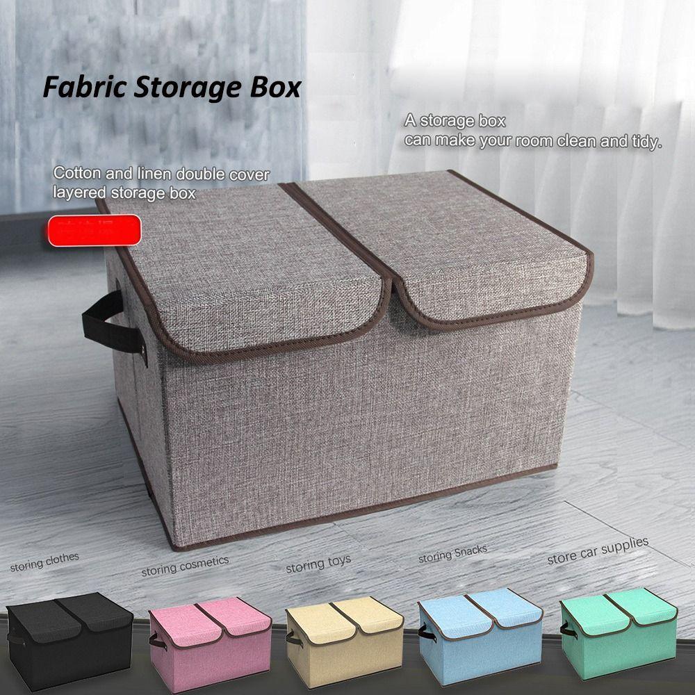 with Double-Lid Fabric Storage Box Dividers Home Storage Organizer  for Home Closet Office