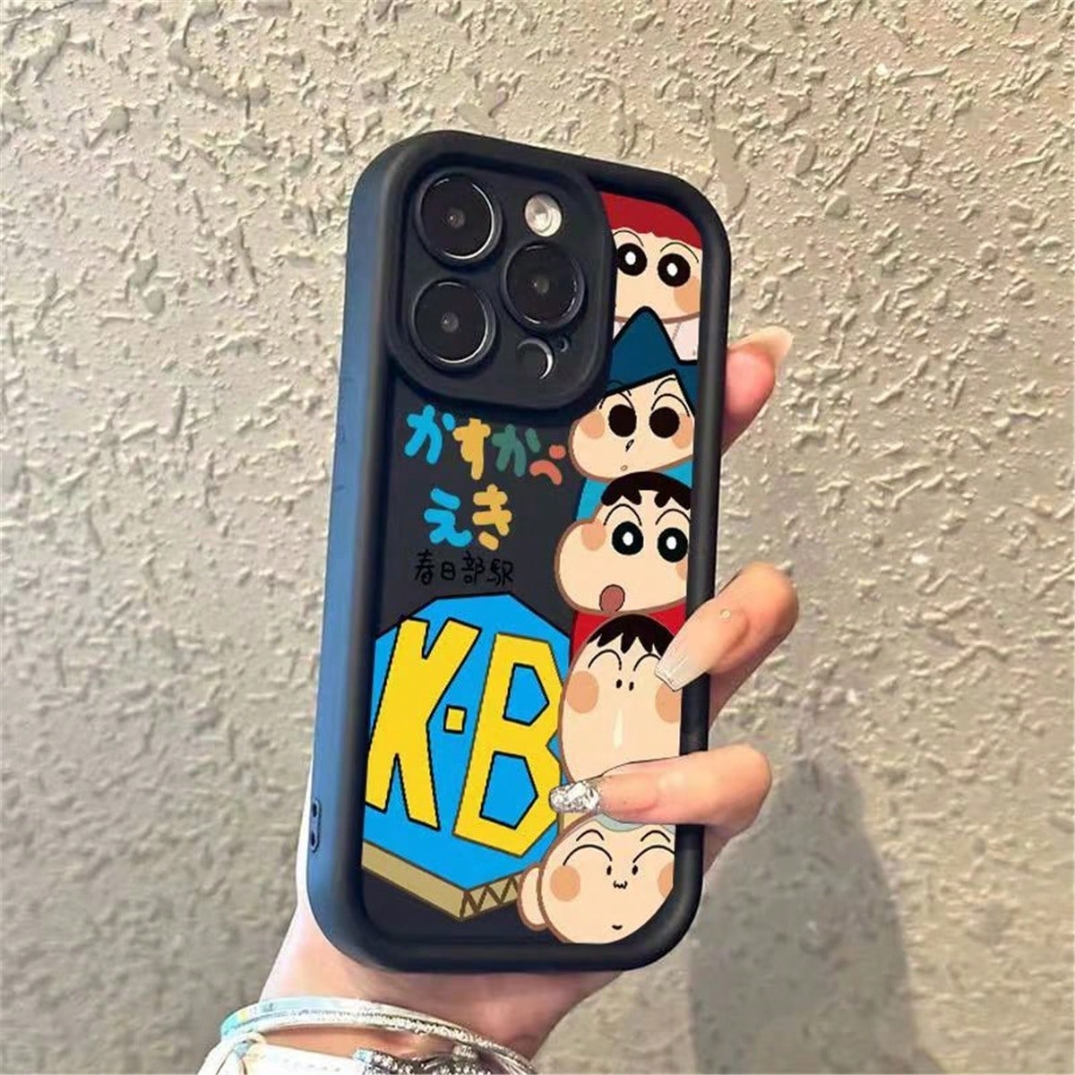Crayon Shin-chan & Friends Cartoon Black TPU Phone Case For IPhone 15 Pro Max & Samsung Galaxy S24 Ultra, Shockproof Cover  GALAXYS24 чёрный